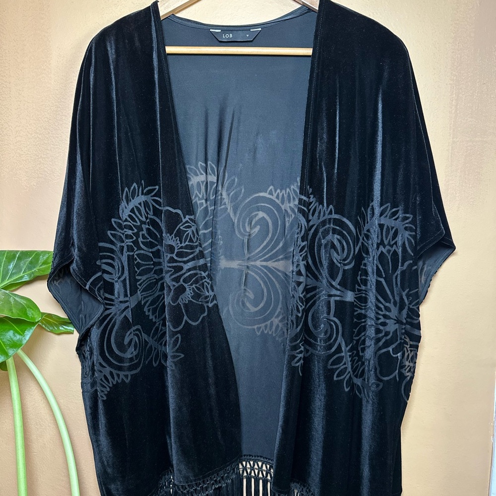 Black Embroidered Swim Coverup